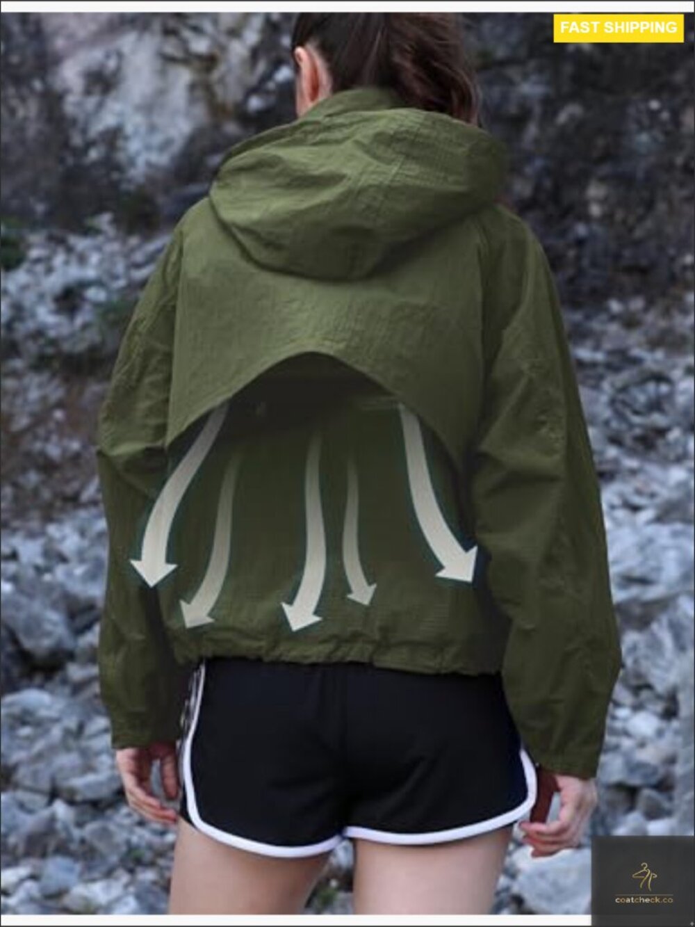 Lightweight Waterproof Rain Jacket Windproof Hooded Trench Coat Outdoor - Picture 6 of 7